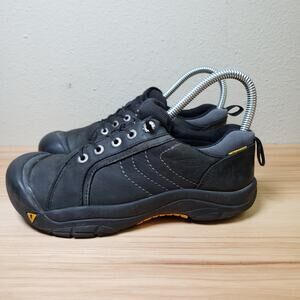 Keen Big Kids Size 3 Lace Up Oxford Sneakers Black Leather Utility Gorpcore